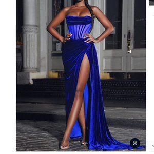 Corset Maxi Dress Royal Blue